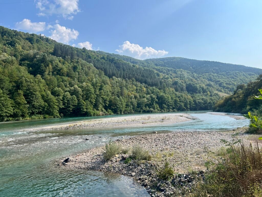 The Drina River flowing near Višegrad